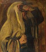 Leopold Kowalsky Jewish man wrapped in a prayer shawl Sweden oil painting artist